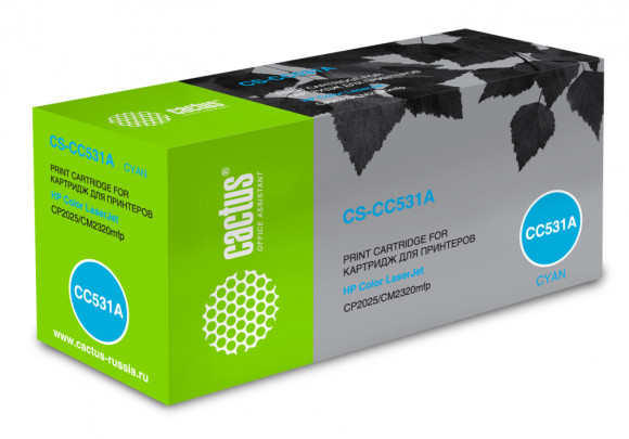 Картридж лазерный Cactus CS-CC531A CC531A голубой (2800стр.) для HP Color LaserJet CP2025/CM2320 Картридж лазерный Cactus CS-CC531A CC531A голубой (2800стр.) для HP Color LaserJet CP2025/CM2320
