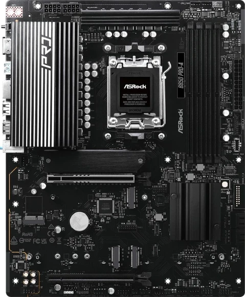 Материнская плата Asrock B850 PRO-A Socket AM5 AMD B850 4xDDR5 ATX AC`97 8ch(7.1) 2.5Gg RAID+HDMI Материнская плата Asrock B850 PRO-A Socket AM5 AMD B850 4xDDR5 ATX AC`97 8ch(7.1) 2.5Gg RAID+HDMI