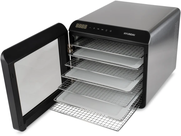Сушка для фруктов и овощей Hyundai HYFD-8801 14под. 600Вт серебристый