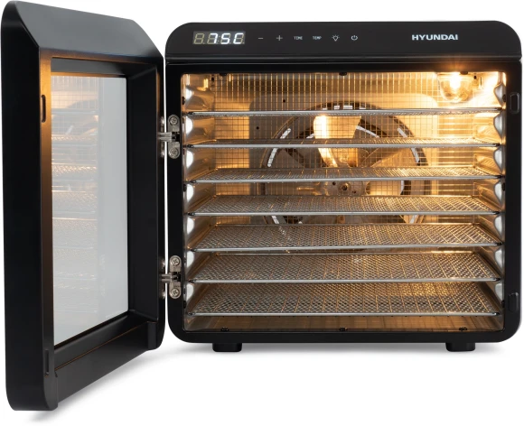 Сушка для фруктов и овощей Hyundai HYFD-8801 14под. 600Вт серебристый