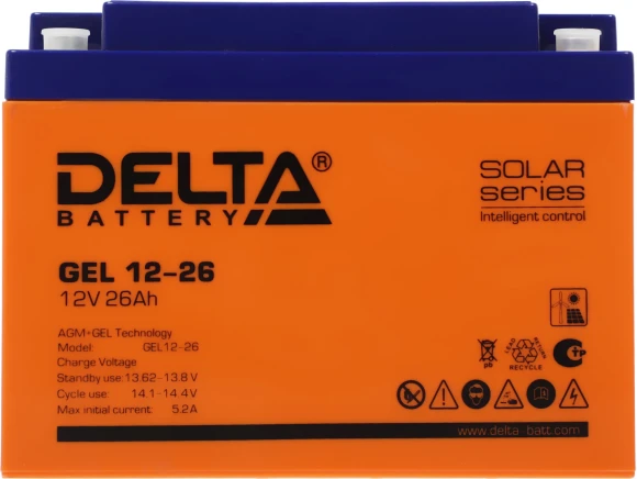 Батарея для ИБП Delta GEL 12-26 12В 26Ач Батарея для ИБП Delta GEL 12-26 12В 26Ач