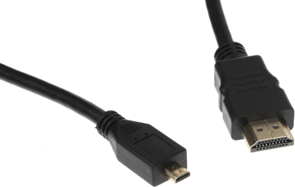 Кабель Micro HDMI (m)/HDMI (m) 1м. позолоч.конт. черный Кабель Micro HDMI (m)/HDMI (m) 1м. позолоч.конт. черный