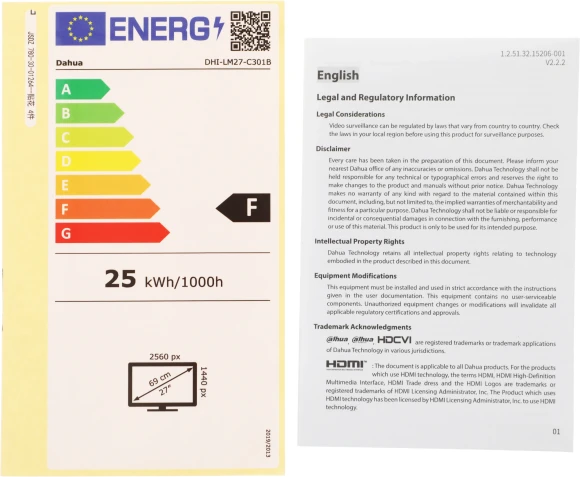 Монитор Dahua 27" DHI-LM27-C301B черный IPS LED 5ms 16:9 HDMI матовая 1200:1 300cd 178гр/178гр 2560x1440 100Hz DP 2K 4.8кг Монитор Dahua 27" DHI-LM27-C301B черный IPS LED 5ms 16:9 HDMI матовая 1200:1 300cd 178гр/178гр 2560x1440 100Hz DP 2K 4.8кг