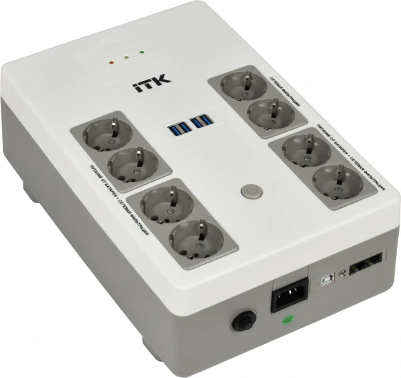 Источник бесперебойного питания ITK Electra EST8-1000VA-1-001-L 600Вт 1000ВА черный