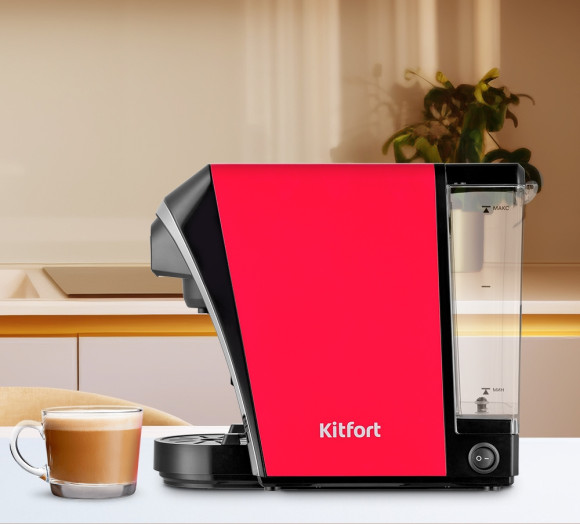 Кофемашина Kitfort КТ-7227 1400Вт красный/черный