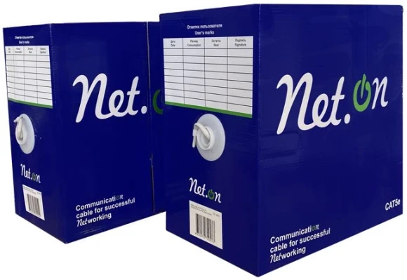 Кабель сетевой информационный NetOn 01-1001 кат.5E FTP 4 пары 24AWG PVC внутренний 305м серый