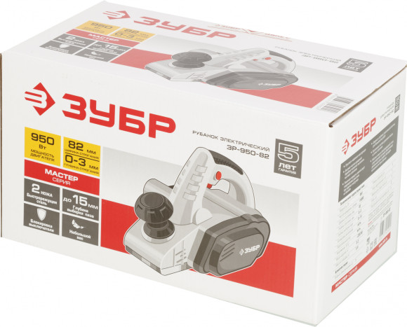 Рубанок Зубр ЗР-950-82 950Вт 82мм 15000об/мин Рубанок Зубр ЗР-950-82 950Вт 82мм 15000об/мин