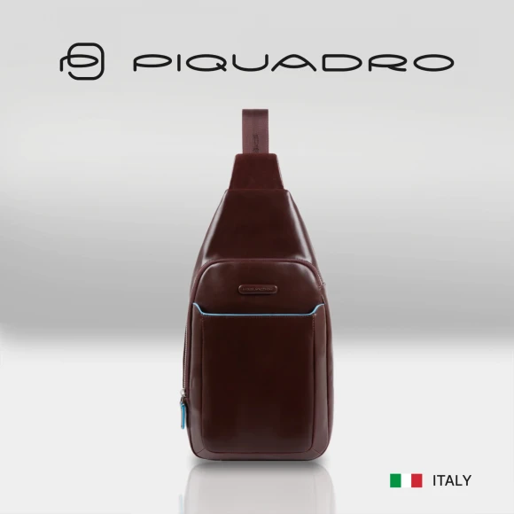Рюкзак слинг мужской Piquadro Blue Square CA4827B2/MO коричневый кожа Рюкзак слинг мужской Piquadro Blue Square CA4827B2/MO коричневый кожа