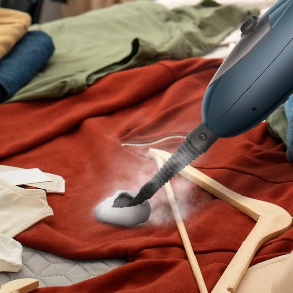 Швабра паровая Kitfort КТ-3926 1300Вт синий/черный