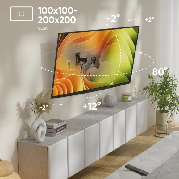 Кронштейн для телевизора Onkron M2S черный 17"-43" макс.35кг настенный поворот и наклон