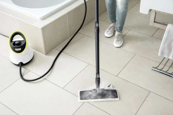 Пароочиститель напольный Karcher EasyFix SC 2 Deluxe 1500Вт белый/желтый