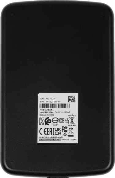 Жесткий диск A-Data USB3.1 1TB AHV320-1TU31-CBK HV320 2.5" черный