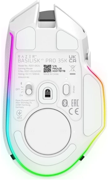 Мышь Razer Basilisk V3 Pro 35K белый оптическая 35000dpi беспров. BT/Radio USB-C/BT 11but (RZ01-05240200-R3G1) Мышь Razer Basilisk V3 Pro 35K белый оптическая 35000dpi беспров. BT/Radio USB-C/BT 11but (RZ01-05240200-R3G1)