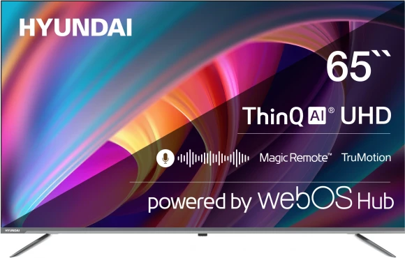 Телевизор LED Hyundai 65" H-LED65BU7100 WebOS Frameless Metal серый/серый 4K Ultra HD 60Hz MEMC DVB-T DVB-T2 DVB-C DVB-S DVB-S2 USB WiFi Smart TV Телевизор LED Hyundai 65" H-LED65BU7100 WebOS Frameless Metal серый/серый 4K Ultra HD 60Hz MEMC DVB-T DVB-T2 DVB-C DVB-S DVB-S2 USB WiFi Smart TV
