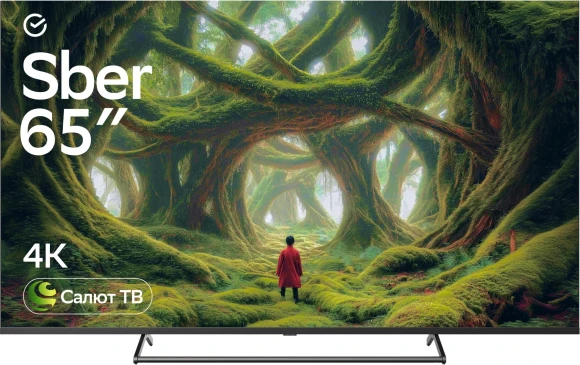 Телевизор QLED Sber 65" SDX-65UQ5231 Салют ТВ темно-серый 4K Ultra HD 60Hz DVB-T DVB-T2 DVB-C DVB-S DVB-S2 USB WiFi Smart TV (RUS)