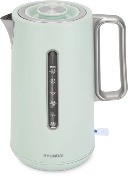 Чайник электрический Hyundai HYK-S9999 1.7л. 2200Вт светло-зеленый/серебристый корпус: металл