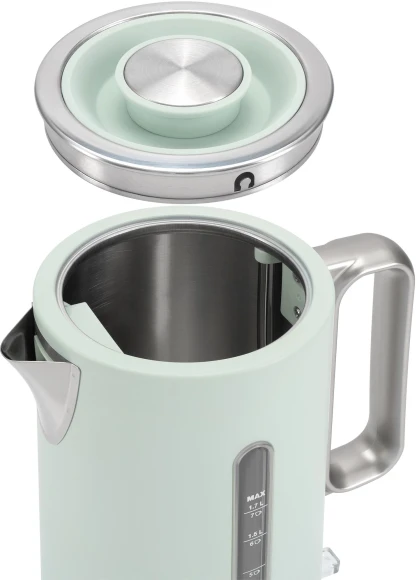 Чайник электрический Hyundai HYK-S9999 1.7л. 2200Вт светло-зеленый/серебристый корпус: металл