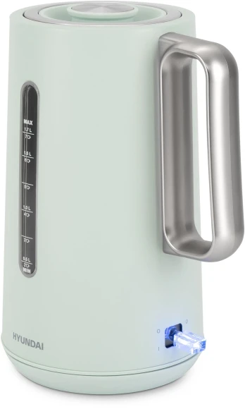 Чайник электрический Hyundai HYK-S9999 1.7л. 2200Вт светло-зеленый/серебристый корпус: металл