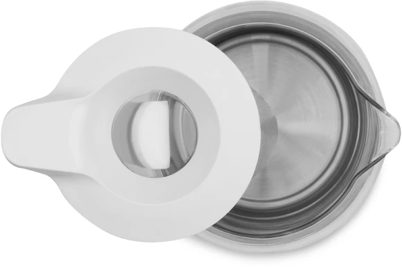 Чайник электрический Polaris PWK 1563CGL 1.5л. 2200Вт белый/серебристый корпус: пластик/стекло