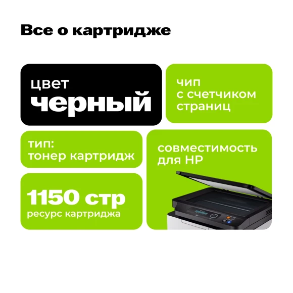 Картридж лазерный Cactus 136A CS-W1360A W1360A черный (1150стр.) для HP LaserJet M211d/209/233/234 Картридж лазерный Cactus 136A CS-W1360A W1360A черный (1150стр.) для HP LaserJet M211d/209/233/234