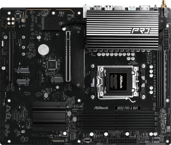 Материнская плата Asrock B850 PRO-A WIFI Socket AM5 AMD B850 4xDDR5 ATX AC`97 8ch(7.1) 2.5Gg RAID+HDMI Материнская плата Asrock B850 PRO-A WIFI Socket AM5 AMD B850 4xDDR5 ATX AC`97 8ch(7.1) 2.5Gg RAID+HDMI