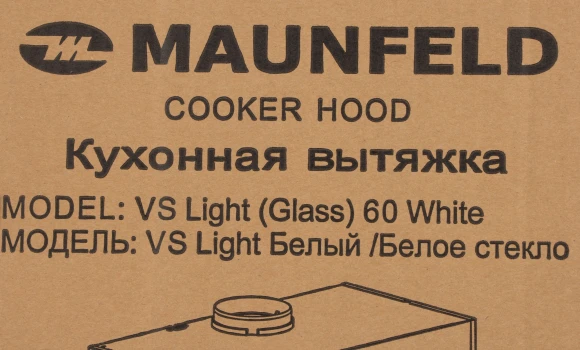 Вытяжка встраиваемая Maunfeld VS Light Glass 60 белый/стекло белое управление: кулисные переключатели (1 мотор)