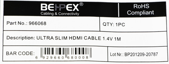 Кабель аудио-видео HDMI (m)/HDMI (m) 1м. позолоч.конт. черный Кабель аудио-видео HDMI (m)/HDMI (m) 1м. позолоч.конт. черный