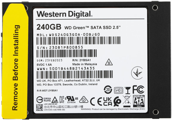 Накопитель SSD WD SATA-III 240GB WDS240G3G0A Green 2.5"