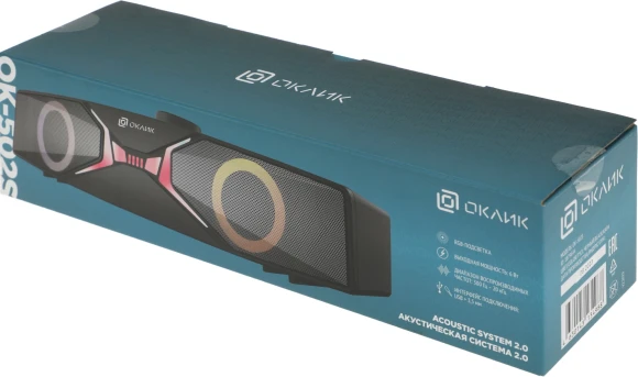 Саундбар Оклик OK-502S 2.0 6Вт черный