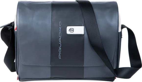 Сумка-мессенджер Piquadro Urban CA6802UB00/GRN с отделением для ноутбука 14" серая/черная натур.кожа