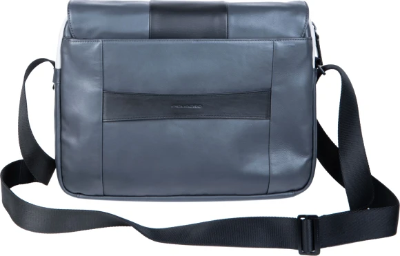 Сумка-мессенджер Piquadro Urban CA6802UB00/GRN с отделением для ноутбука 14" серая/черная натур.кожа