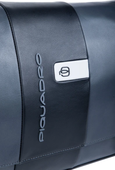 Сумка-мессенджер Piquadro Urban CA6802UB00/GRN с отделением для ноутбука 14" серая/черная натур.кожа