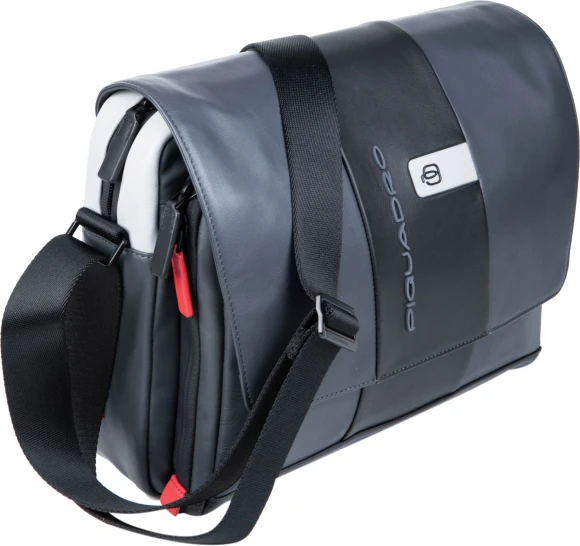 Сумка-мессенджер Piquadro Urban CA6802UB00/GRN с отделением для ноутбука 14" серая/черная натур.кожа