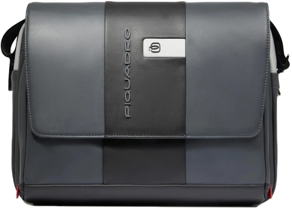 Сумка-мессенджер Piquadro Urban CA6802UB00/GRN с отделением для ноутбука 14" серая/черная натур.кожа