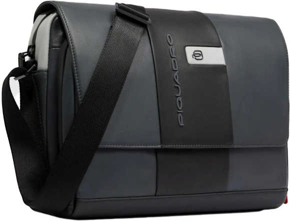 Сумка-мессенджер Piquadro Urban CA6802UB00/GRN с отделением для ноутбука 14" серая/черная натур.кожа