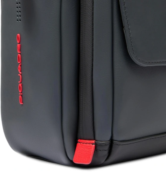 Сумка-мессенджер Piquadro Urban CA6802UB00/GRN с отделением для ноутбука 14" серая/черная натур.кожа