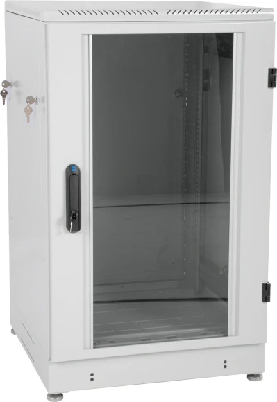 Шкаф коммутационный ЦМО (ШТК-М-24.6.6-1ААА) напольный 24U 600x600мм пер.дв.стекл 2 бок.пан. 700кг серый 455мм 60кг 180град. 1245мм IP20 металл