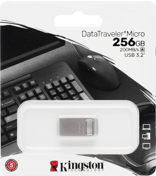 Флеш Диск Kingston 256Gb DataTraveler Micro DTMC3G2/256GB USB3.0 серебристый Флеш Диск Kingston 256Gb DataTraveler Micro DTMC3G2/256GB USB3.0 серебристый