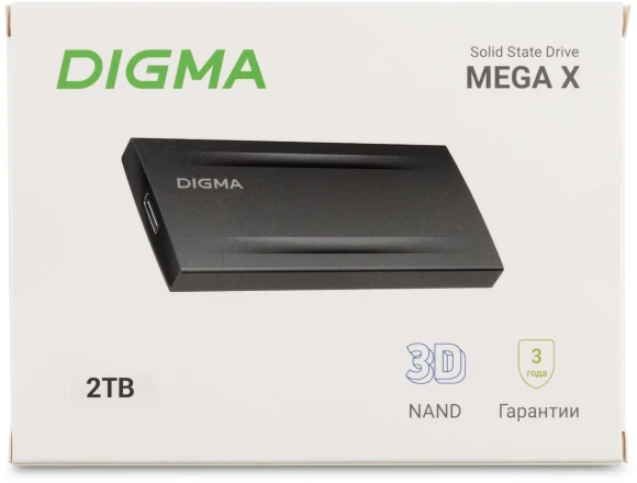 Накопитель SSD Digma USB3.2 Gen2x2 2TB DGSM8002T2MGG MEGA X 1.8" темно-серый