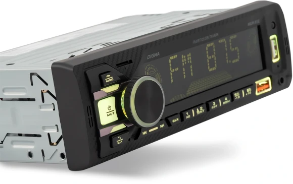Автомагнитола Digma MCP-515 1DIN 4x45Вт v5.0 USB 2.0 AUX 4 ПДУ
