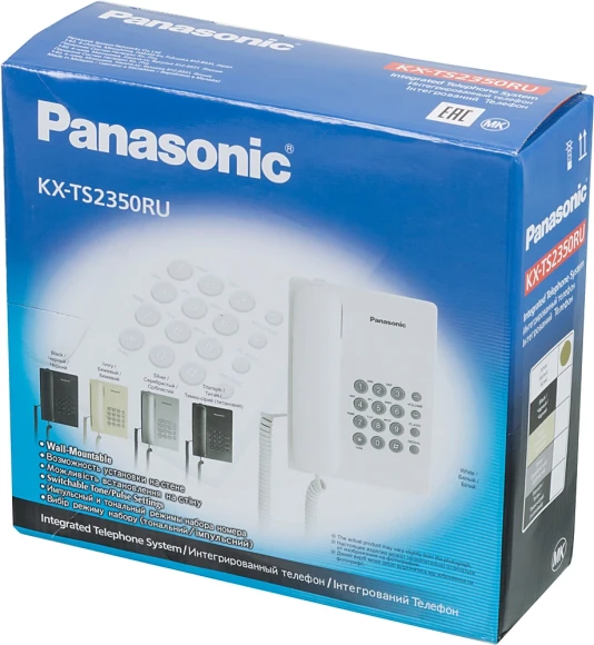 Телефон проводной Panasonic KX-TS2350RUW белый Телефон проводной Panasonic KX-TS2350RUW белый