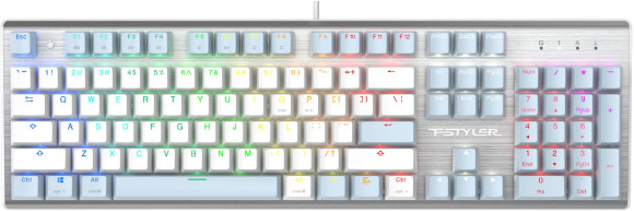 Клавиатура A4Tech Fstyler FS100 Neon механическая синий USB for gamer LED (FS100) кабель 1.8м