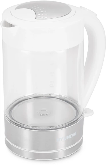 Чайник электрический Hyundai HYK-G9990 1.5л. 2000Вт белый/серебристый корпус: стекло Чайник электрический Hyundai HYK-G9990 1.5л. 2000Вт белый/серебристый корпус: стекло
