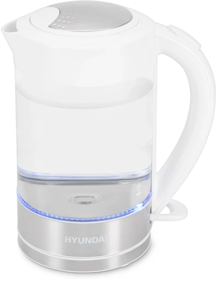 Чайник электрический Hyundai HYK-G9990 1.5л. 2000Вт белый/серебристый корпус: стекло Чайник электрический Hyundai HYK-G9990 1.5л. 2000Вт белый/серебристый корпус: стекло