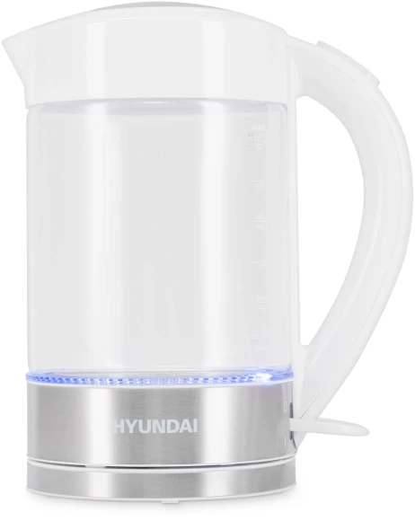 Чайник электрический Hyundai HYK-G9990 1.5л. 2000Вт белый/серебристый корпус: стекло Чайник электрический Hyundai HYK-G9990 1.5л. 2000Вт белый/серебристый корпус: стекло