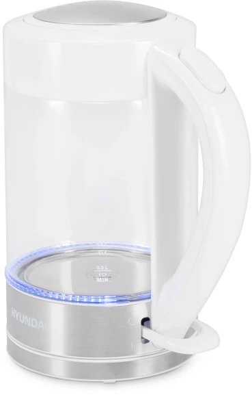 Чайник электрический Hyundai HYK-G9990 1.5л. 2000Вт белый/серебристый корпус: стекло Чайник электрический Hyundai HYK-G9990 1.5л. 2000Вт белый/серебристый корпус: стекло