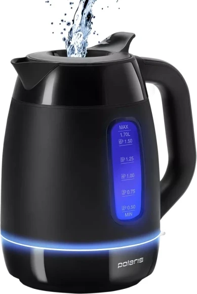 Чайник электрический Polaris PWK 0723DDW 1.8л. 2200Вт черный корпус: пластик (026600)