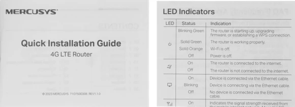 Роутер беспроводной Mercusys MB115-4G N300 10/100BASE-TX/4G cat. 4 черный