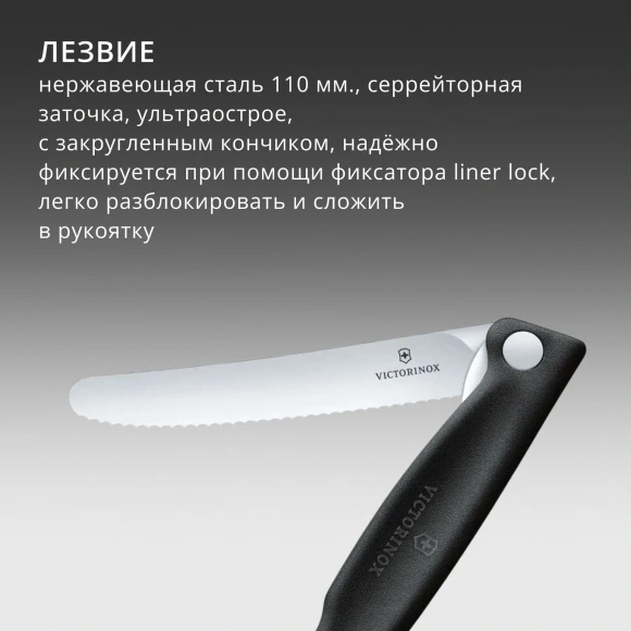 Набор столовых приборов Victorinox Swiss Classic набор из 3предм. черный (6.7192.F3)