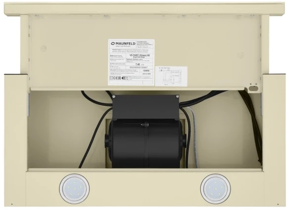 Вытяжка встраиваемая Maunfeld VS Fast Glass 60 бежевый управление: кулисные переключатели (1 мотор)